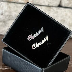 Silver Tone Personalized (Name~Chrissy) Earrings NEW